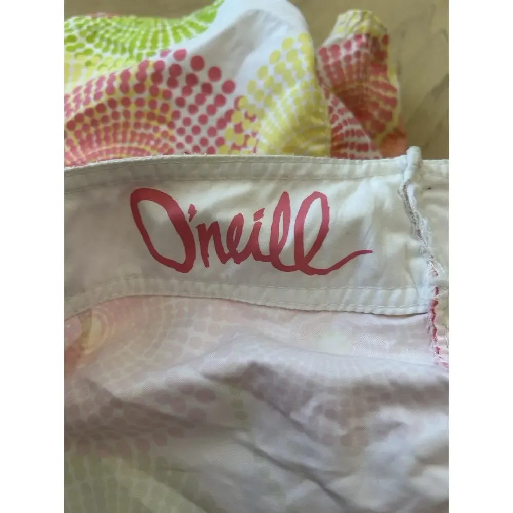 VTG Y2K ONeill Mens 36 Board Shorts Swim Trunks Surfer Beach Pink Yellow 90s